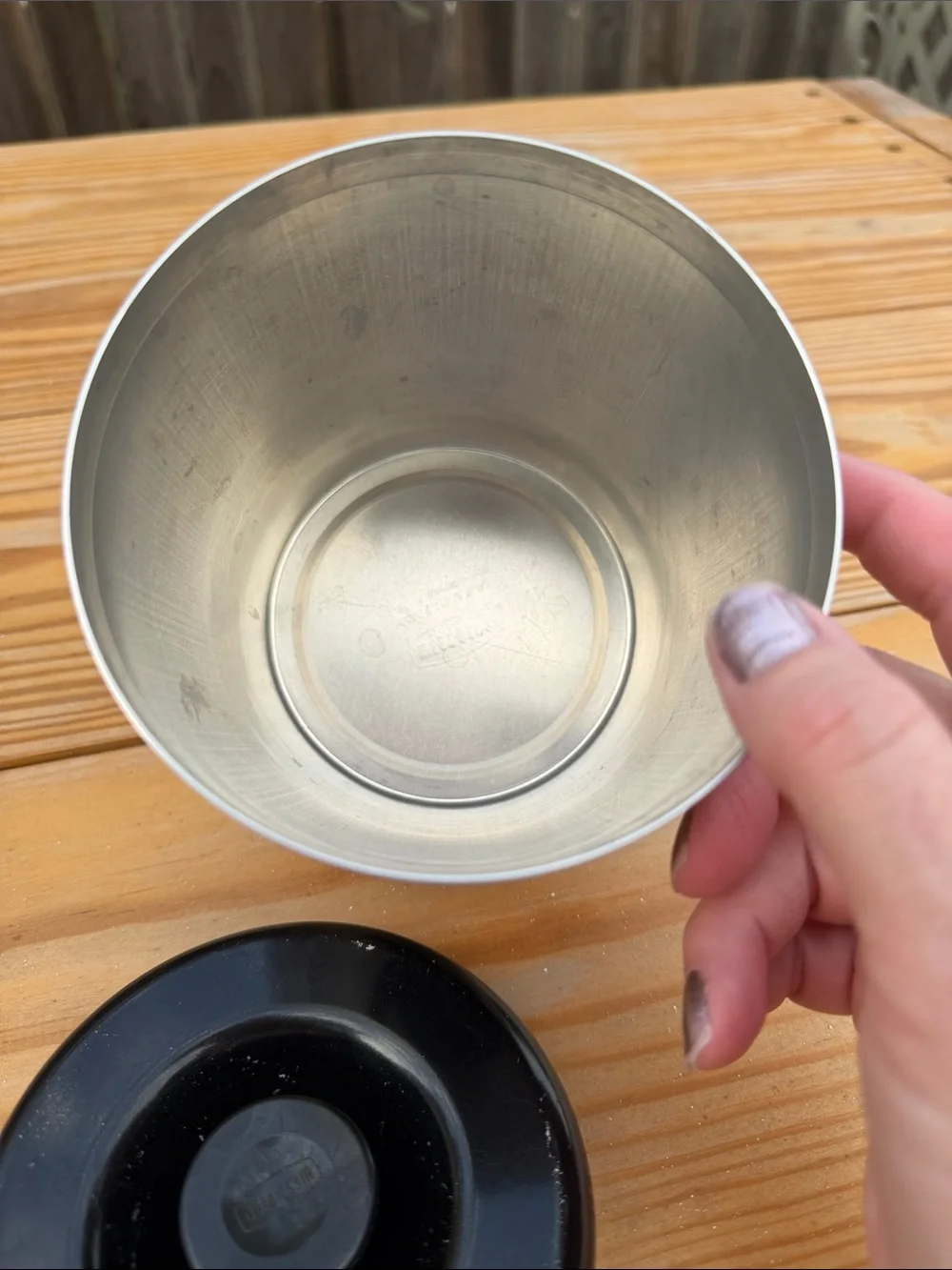 West Bend (Black & Silver) Stainless Steel Tea Canister